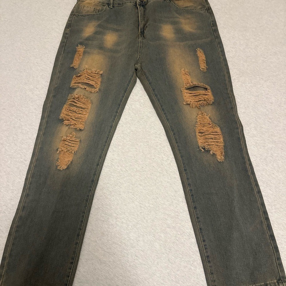 Men's Ripped‎ Straight Jeans
